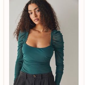 NWT Free People Next to you body suit in Jaded size Large